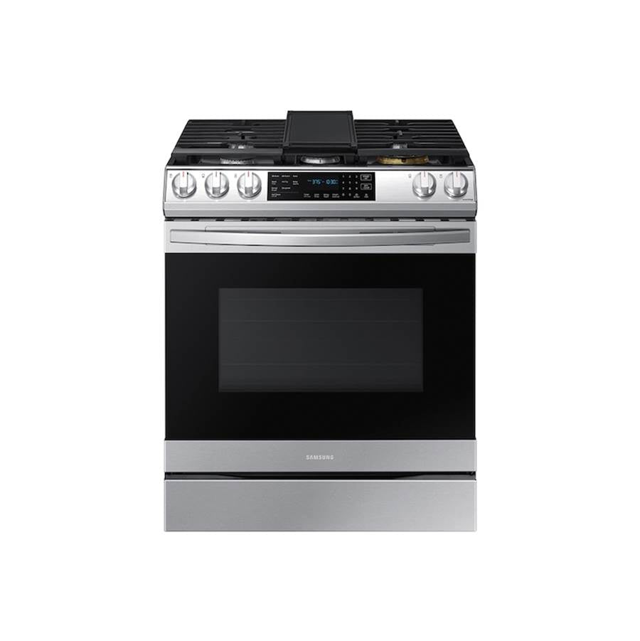 Samsung - Gas Slide-In with Air Fry, 6 cu-ft - Stainless Steel