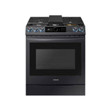Samsung - Gas Slide-In with Smart Dial and Air Fry, 6 cu-ft - Black Stainless Steel