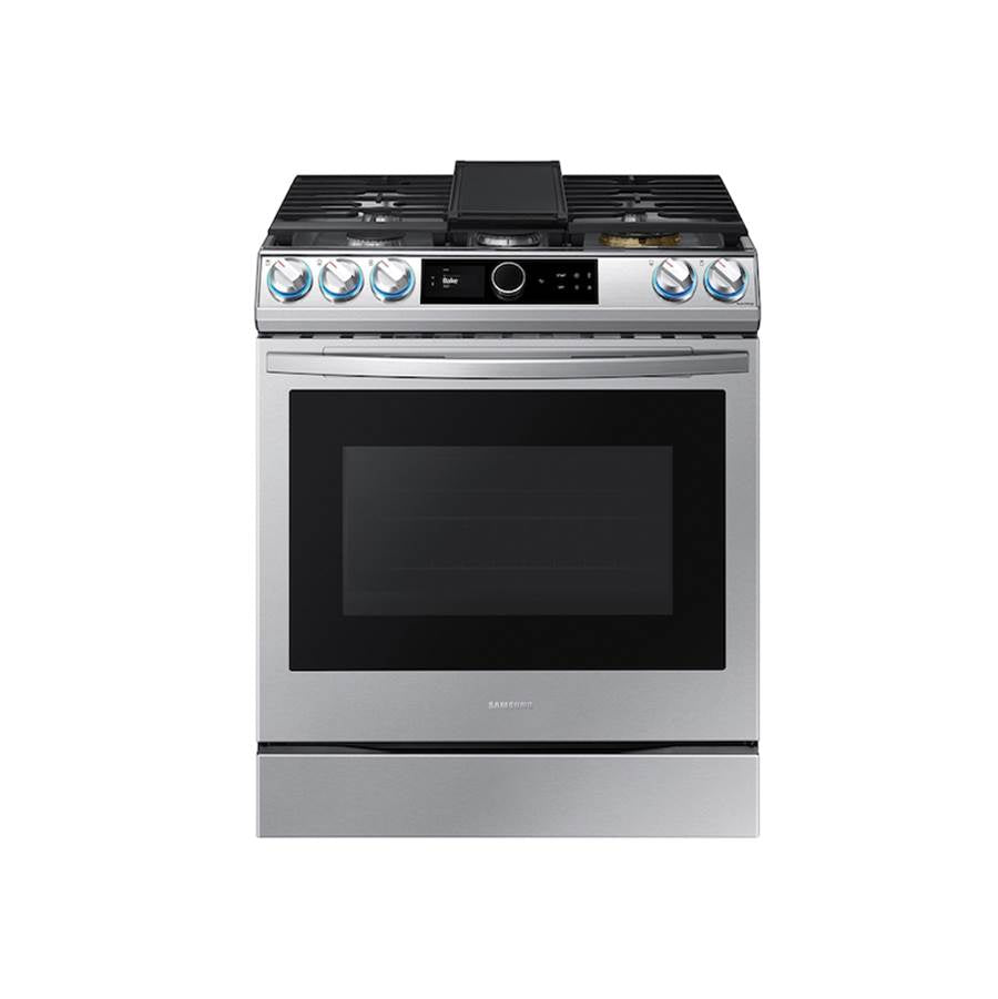 Samsung - Gas Slide-In with Smart Dial and Air Fry, 6 cu-ft - Stainless Steel
