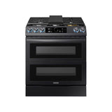 Samsung - Gas Slide-In with Flex Duo, Smart Dial and Air Fry, 6 cu-ft - Black Stainless Steel