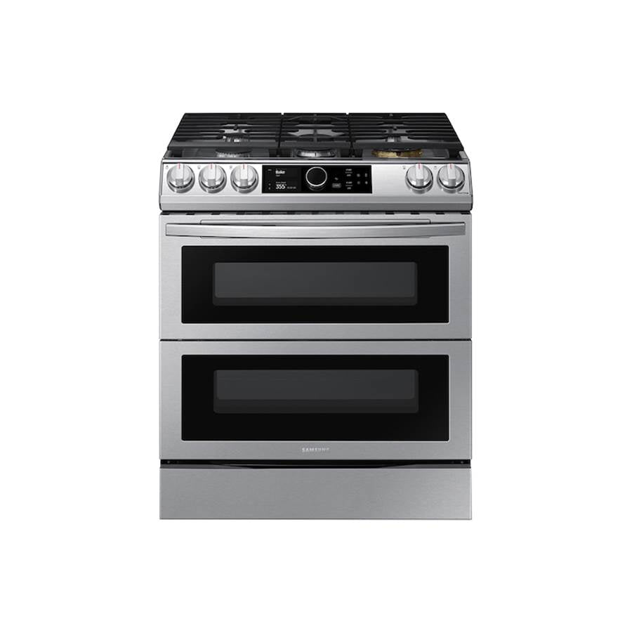 Samsung - Gas Slide-In with Flex Duo, Smart Dial and Air Fry, 6 cu-ft - Stainless Steel