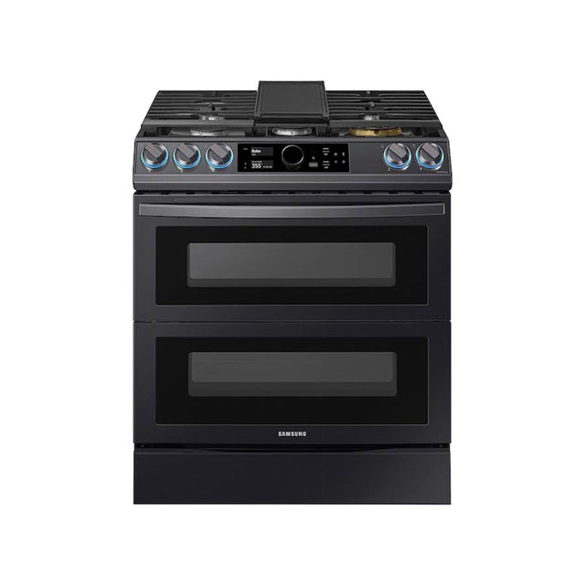 Samsung - Dual Fuel Slide-In with Flex Duo, Smart Dial and Air Fry, 6 cu-ft - Black Stainless Steel