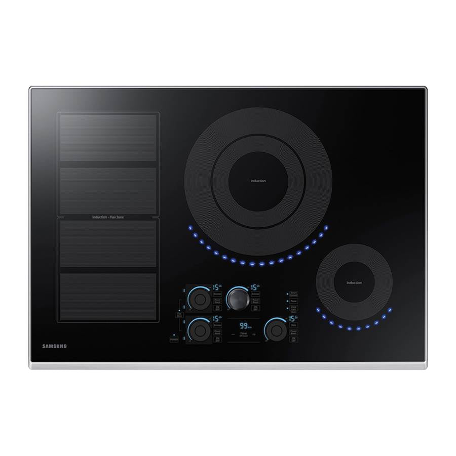 Samsung - Induction Cooktop, Flex Zone, 30'', 1''-7'', 11'' Dual (4800K Boost), 1''-6'' (1800K Boost), Virtual Flame, Magnetic Knob, Tap Touch, Wi-Fi - Stainless Steel