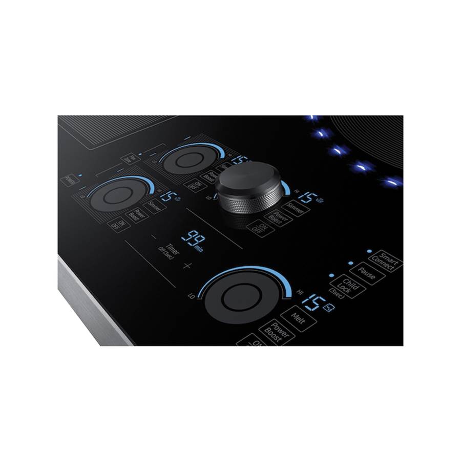 Induction Cooktop, Flex Zone, 30'', 1''-7'', 11'' Dual (4800K Boost), 1''-6'' (1800K Boost), Virtual Flame, Magnetic Knob, Tap Touch, Wi-Fi