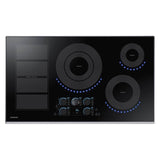 Samsung - Induction Cooktop, Flex Zone, 36'', 1''-7'', 11'' Dual (4800K Boost), 1''-8'' (3200K Boost), 1''-6'' (1800K Boost), Magnetic Knob, Tap Touch, Wi-Fi - Stainless Steel
