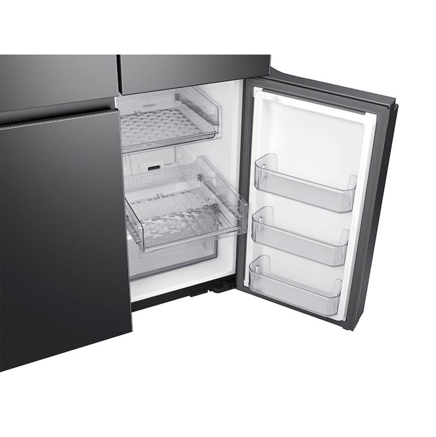 Smart Flex Counter Depth 4-Door Refrigerator with AutoFill Water Pitcher and a Dual Ice Maker with Ice Bites in Black Stainless Steel, 23 cu-ft