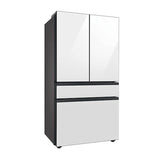 Smart Bespoke French 4-Door Refrigerator with Customizable Panel Colors and Beverage Center in White Glass, 23 cu-ft