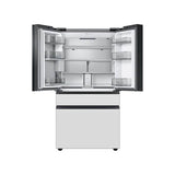 Smart Bespoke French 4-Door Refrigerator with Customizable Panel Colors and Beverage Center in White Glass, 23 cu-ft