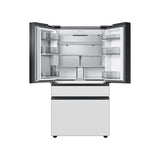 Smart Bespoke French 4-Door Refrigerator with Customizable Panel Colors and Beverage Center in White Glass, 23 cu-ft