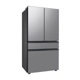 Smart Bespoke French 4-Door Refrigerator with Customizable Panel Colors and Beverage Center in White Glass, 23 cu-ft