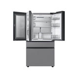 Smart Bespoke French 4-Door Refrigerator with Customizable Panel Colors and Beverage Center in White Glass, 23 cu-ft