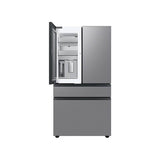 Smart Bespoke French 4-Door Refrigerator with Customizable Panel Colors and Beverage Center in White Glass, 23 cu-ft