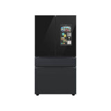 Samsung - Bespoke Smart French 4-Door Refrigerator, Family Hub in Charcoal Glass Top and Matte Black Steel Middle and Bottom Panels, 23 cu-ft - Charcoal Glass,Matte Black Steel