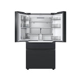 Bespoke Smart French 4-Door Refrigerator, Family Hub in Charcoal Glass Top and Matte Black Steel Middle and Bottom Panels, 23 cu-ft