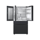 Bespoke Smart French 4-Door Refrigerator, Family Hub in Charcoal Glass Top and Matte Black Steel Middle and Bottom Panels, 23 cu-ft