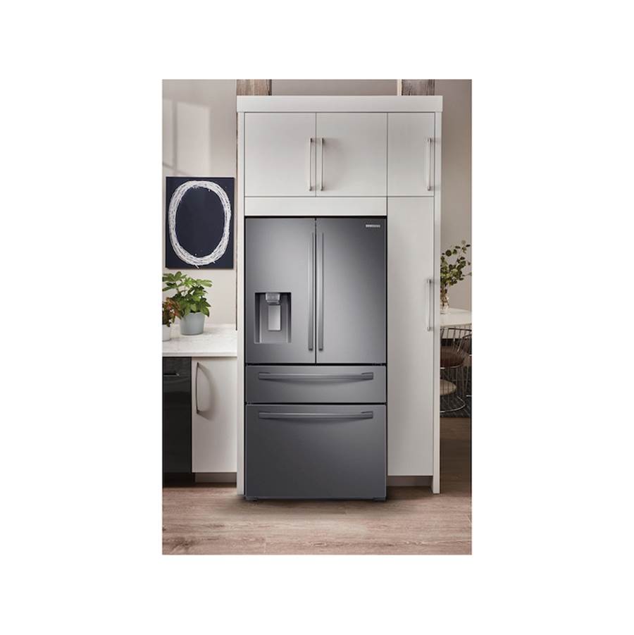 Counter Depth French Door Refrigerator with FlexZone Drawer Black Stainless, 24 cu-ft