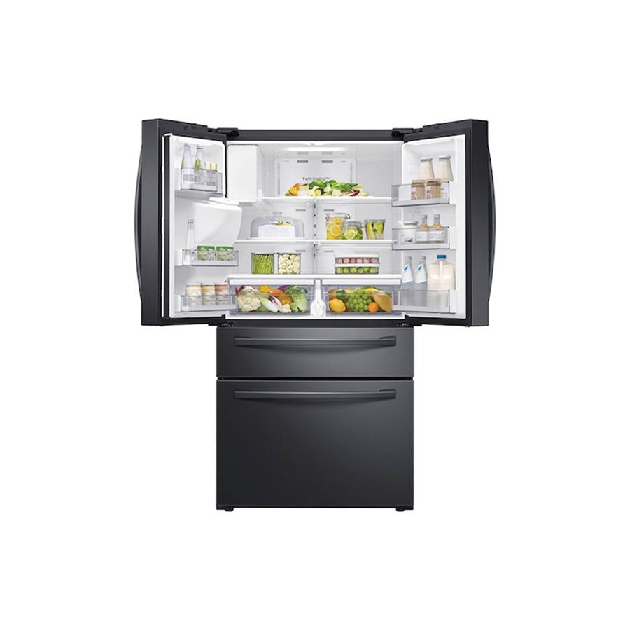 Counter Depth French Door Refrigerator with FlexZone Drawer Black Stainless, 24 cu-ft