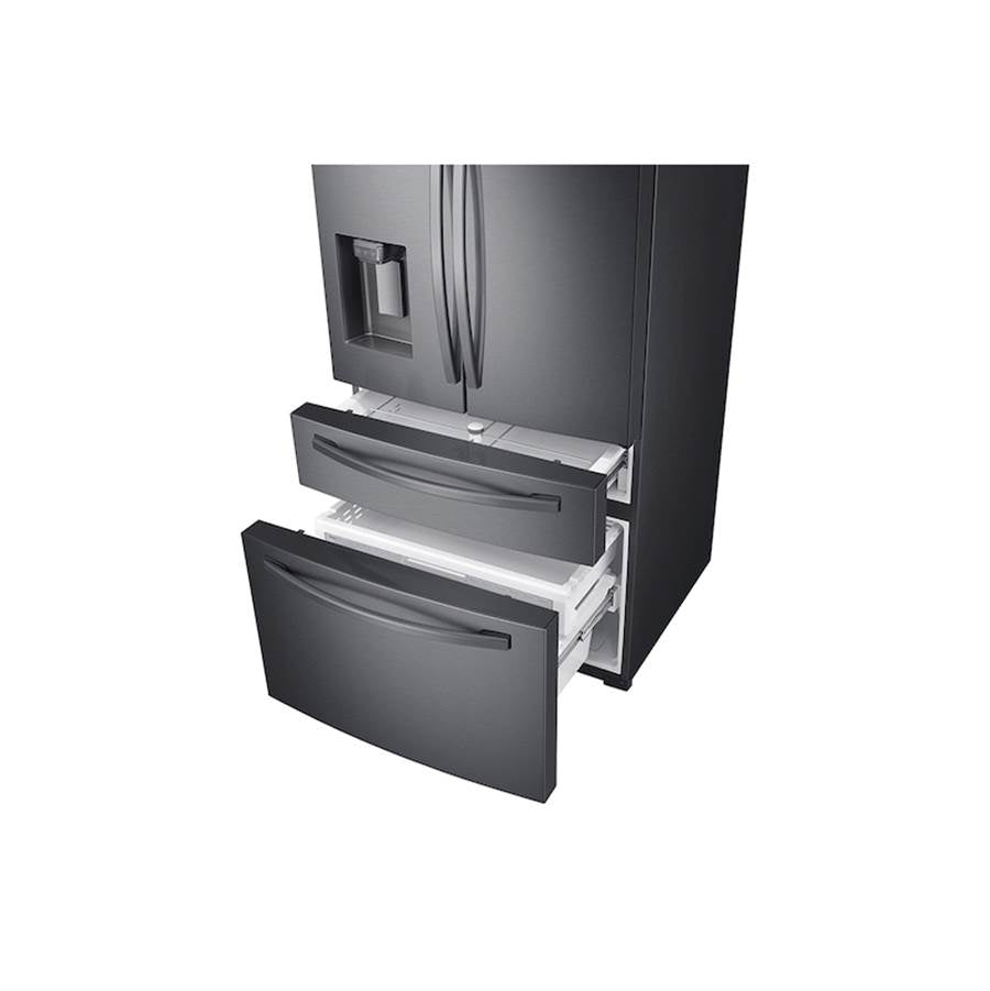 Counter Depth French Door Refrigerator with FlexZone Drawer Black Stainless, 24 cu-ft