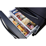 Counter Depth French Door Refrigerator with FlexZone Drawer Black Stainless, 24 cu-ft