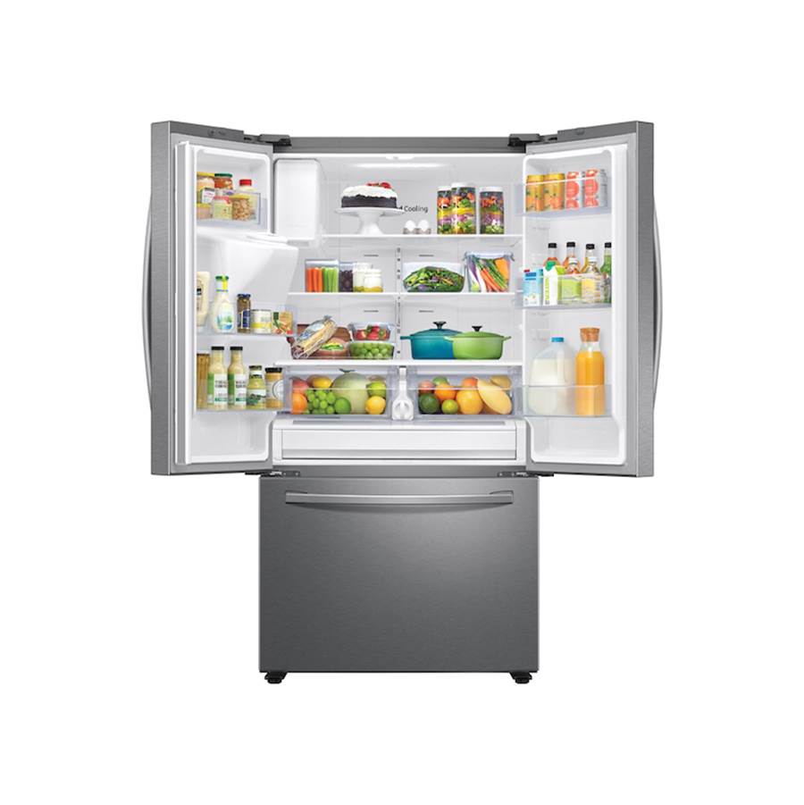 French 3-Door Refrigerator, 27 cu-ft, Black Stainless