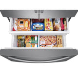 French 3-Door Refrigerator, 27 cu-ft, Black Stainless