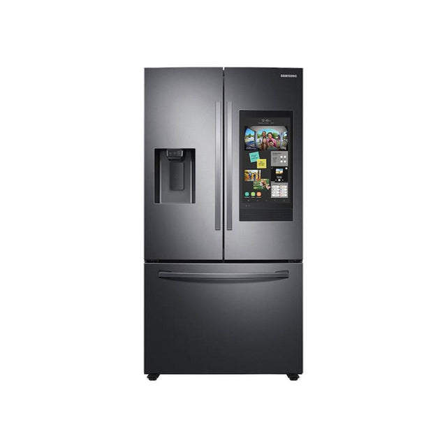 Samsung - French 3-Door Refrigerator Family Hub, Black Stainless - Black Stainless Steel