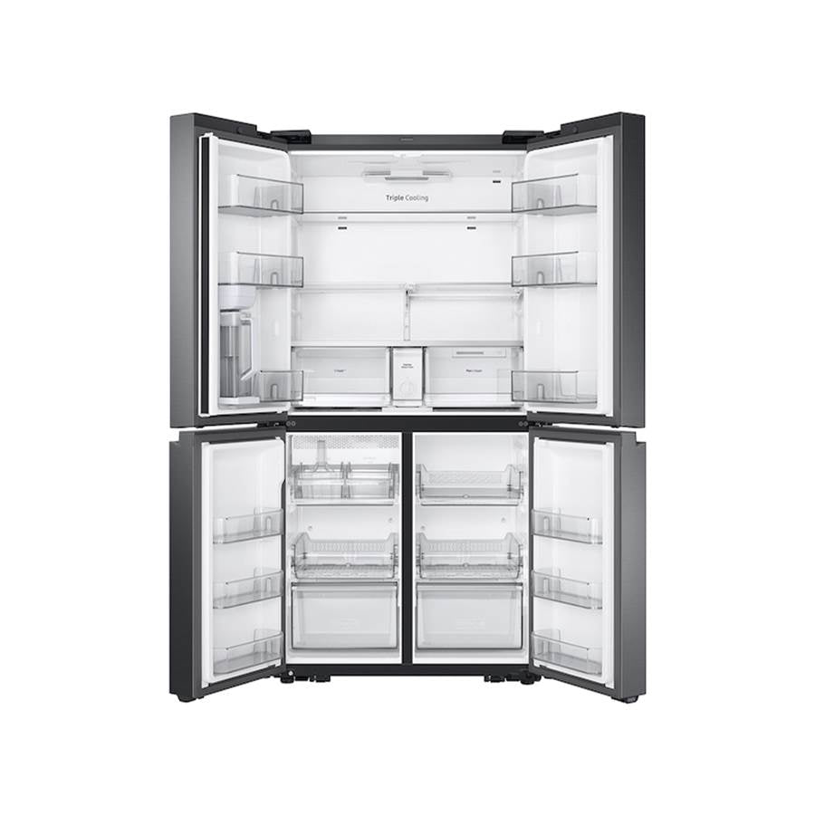 Smart Flex 4-Door Refrigerator with AutoFill Water Pitcher and a Dual Ice Maker with Ice Bites in Black Stainless Steel, 29 cu-ft