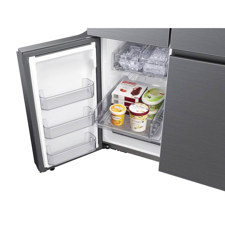 Smart Flex 4-Door Refrigerator with Beverage Center and a Dual Ice Maker with Ice Bites in Black Stainless Steel, 29 cu-ft