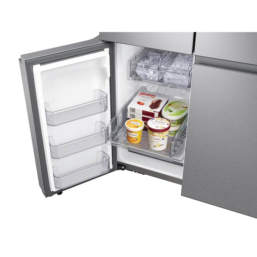 Smart Flex 4-Door Refrigerator with Beverage Center and a Dual Ice Maker with Ice Bites in Black Stainless Steel, 29 cu-ft