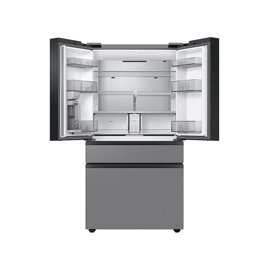Smart Bespoke French 4-Door Refrigerator with Customizable Panel Colors and AutoFill Water Pitcher in Stainless Steel, 29 cu-ft