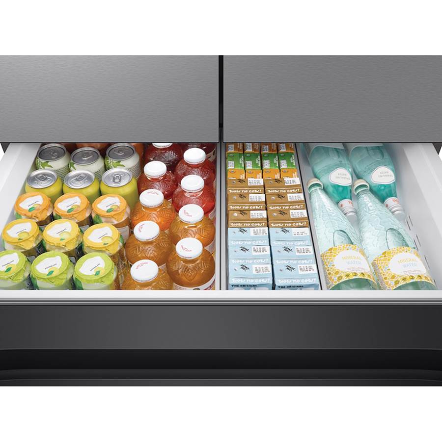 Smart Bespoke French 4-Door Refrigerator with Customizable Panel Colors and AutoFill Water Pitcher in Stainless Steel, 29 cu-ft