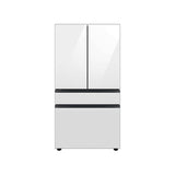 Samsung - Smart Bespoke French 4-Door Refrigerator with Customizable Panel Colors and Beverage Center in White Glass, 29 cu-ft - White Glass
