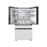 Smart Bespoke French 4-Door Refrigerator with Customizable Panel Colors and Beverage Center in White Glass, 29 cu-ft