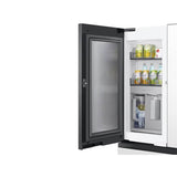 Smart Bespoke French 4-Door Refrigerator with Customizable Panel Colors and Beverage Center in White Glass, 29 cu-ft