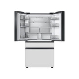 Smart Bespoke French 4-Door Refrigerator with Customizable Panel Colors and Beverage Center in White Glass, 29 cu-ft