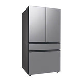 Smart Bespoke French 4-Door Refrigerator with Customizable Panel Colors and Beverage Center in White Glass, 29 cu-ft
