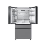 Smart Bespoke French 4-Door Refrigerator with Customizable Panel Colors and Beverage Center in White Glass, 29 cu-ft