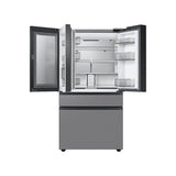 Smart Bespoke French 4-Door Refrigerator with Customizable Panel Colors and Beverage Center in White Glass, 29 cu-ft
