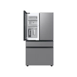 Smart Bespoke French 4-Door Refrigerator with Customizable Panel Colors and Beverage Center in White Glass, 29 cu-ft
