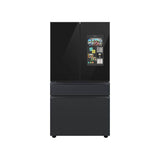Samsung - Bespoke Smart French 4-Door Refrigerator, Family Hub in Charcoal Glass Top and Matte Black Steel Middle and Bottom Panels, 29 cu-ft - Charcoal Glass,Matte Black Steel