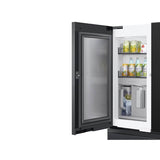 Bespoke Smart French 4-Door Refrigerator, Family Hub in Charcoal Glass Top and Matte Black Steel Middle and Bottom Panels, 29 cu-ft