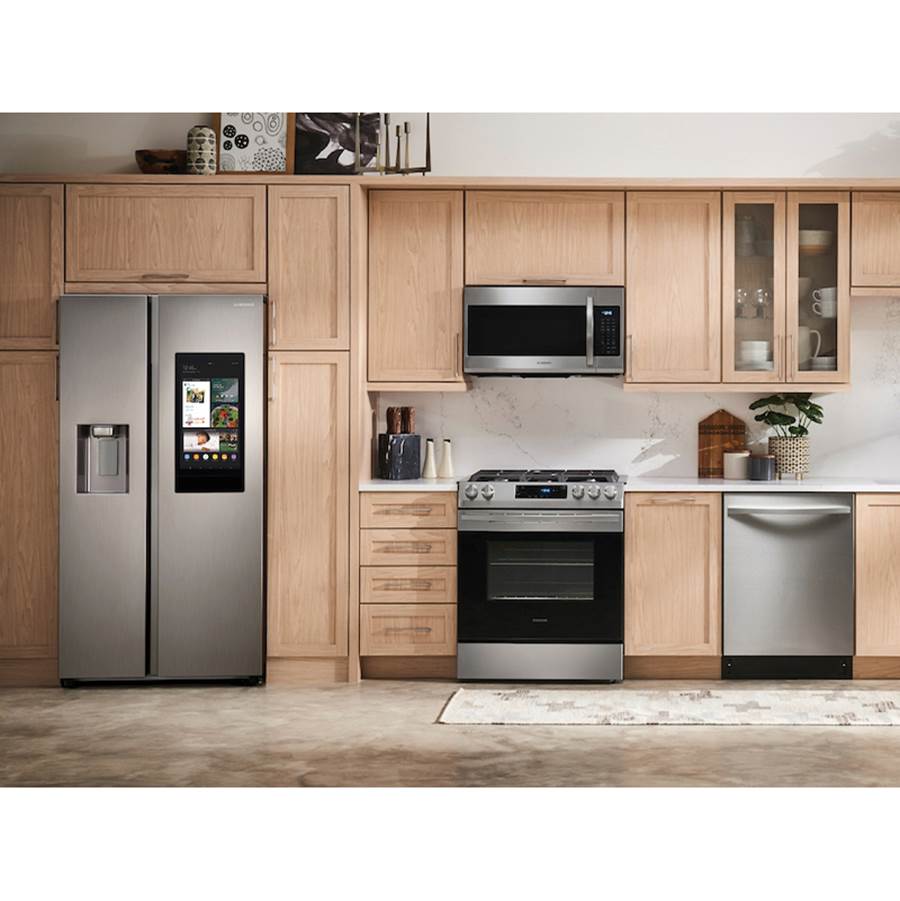 Counter Depth Side by Side Refrigerator with Family Hub, Stainless, 22 cu-ft