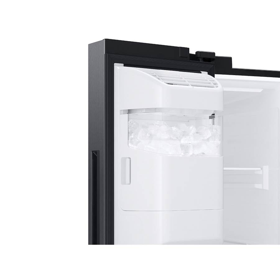 Side by Side Refrigerator All Around Cooling DOE, Black Stainless, 27 cu-ft