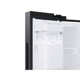 Side by Side Refrigerator All Around Cooling DOE, Black Stainless, 27 cu-ft