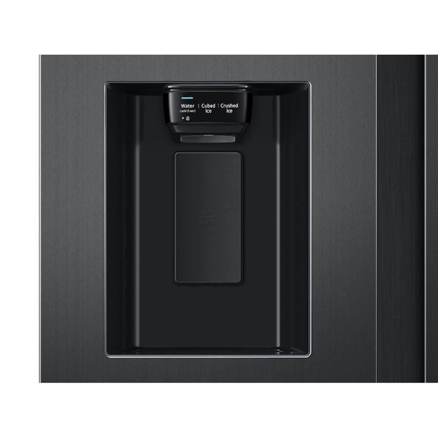 Side by Side Refrigerator All Around Cooling DOE, Black Stainless, 27 cu-ft