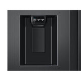 Side by Side Refrigerator All Around Cooling DOE, Black Stainless, 27 cu-ft