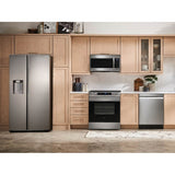 Side by Side Refrigerator All Around Cooling DOE, Black Stainless, 27 cu-ft