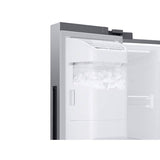 Side by Side Refrigerator All Around Cooling DOE, Black Stainless, 27 cu-ft
