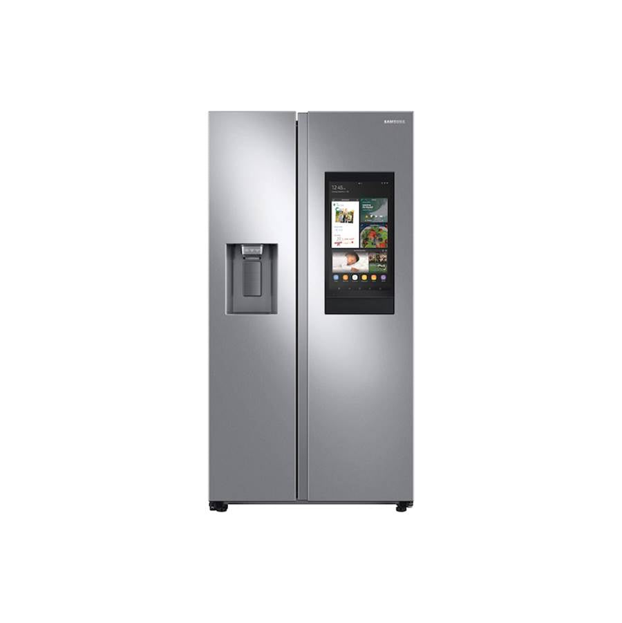 Samsung - Side by Side Refrigerator with Family Hub, Stainless, 27 cu-ft - Stainless Steel