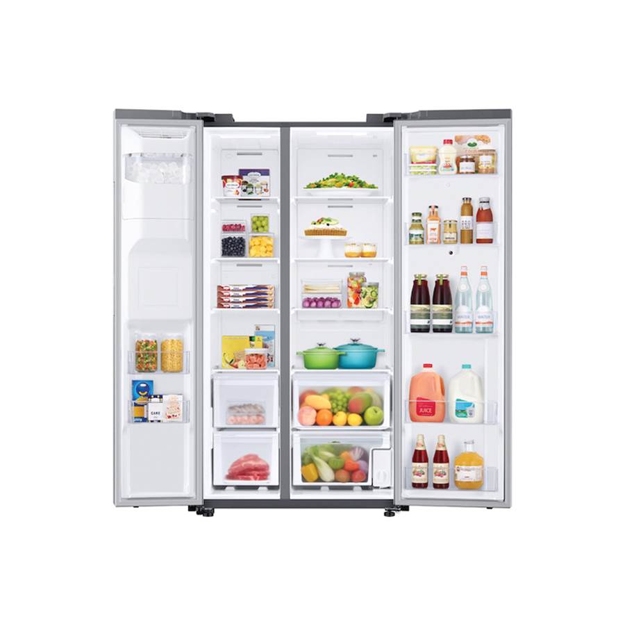 Side by Side Refrigerator with Family Hub, Stainless, 27 cu-ft
